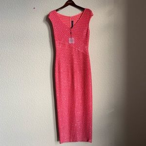 St. John made in USA woven pink size4 luxury dress